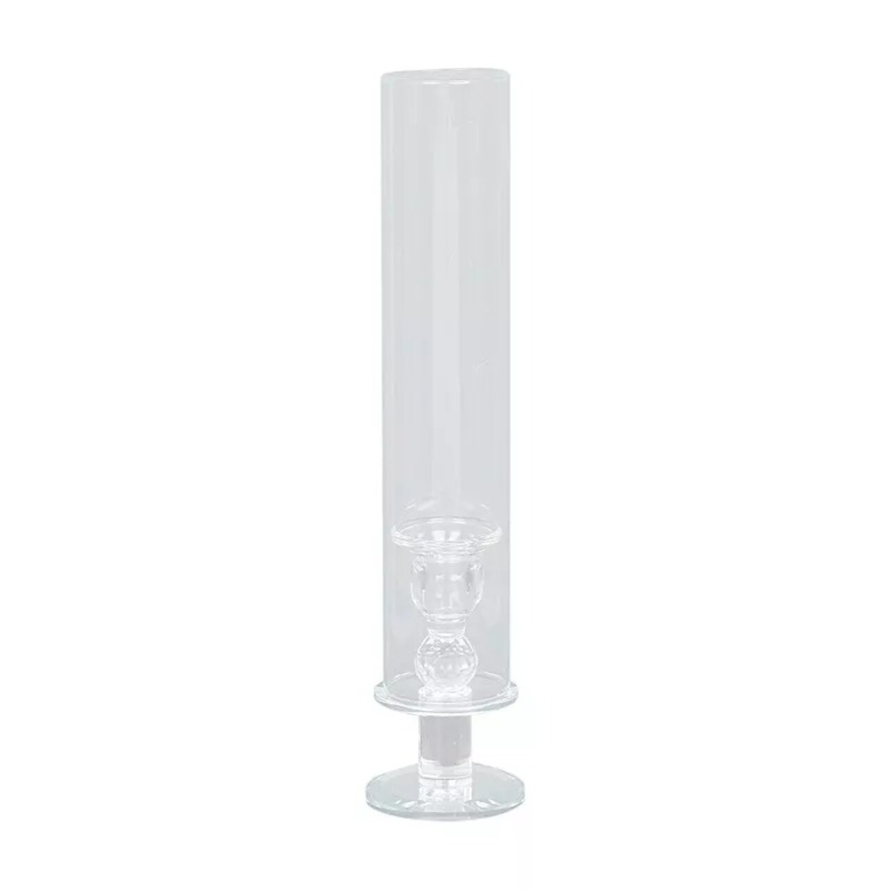2 Clear 14" Crystal Hurricane Taper Candle Holders Cylinder Glass Shades Party